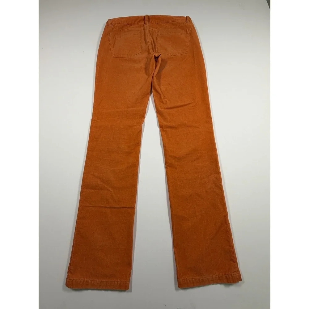 J.CREW Corduroy Pants Women's Sz 28R City Fit Orange Stretch
